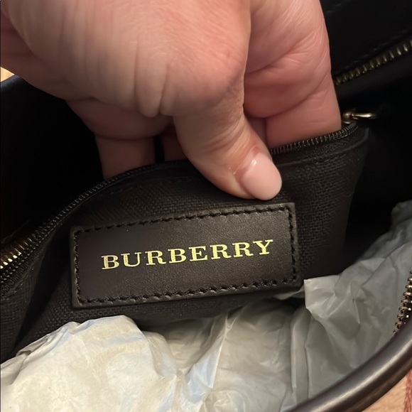 Burberry Haymarket Coated Canvas Hobo - Picture 2 of 7